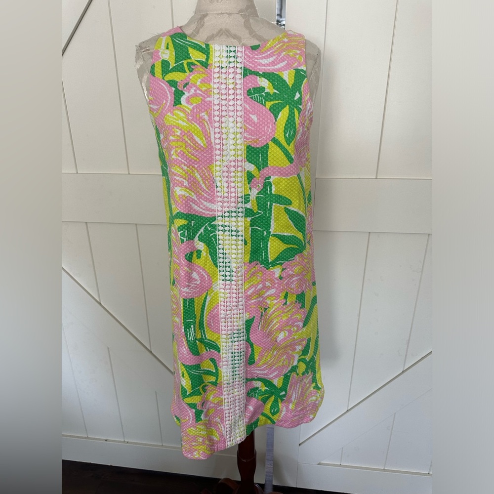 Lilly Pulitzer Pink Green Yellow Floral Shift Dress